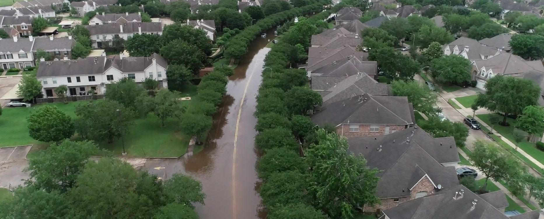 Aerial View of Flooded Street