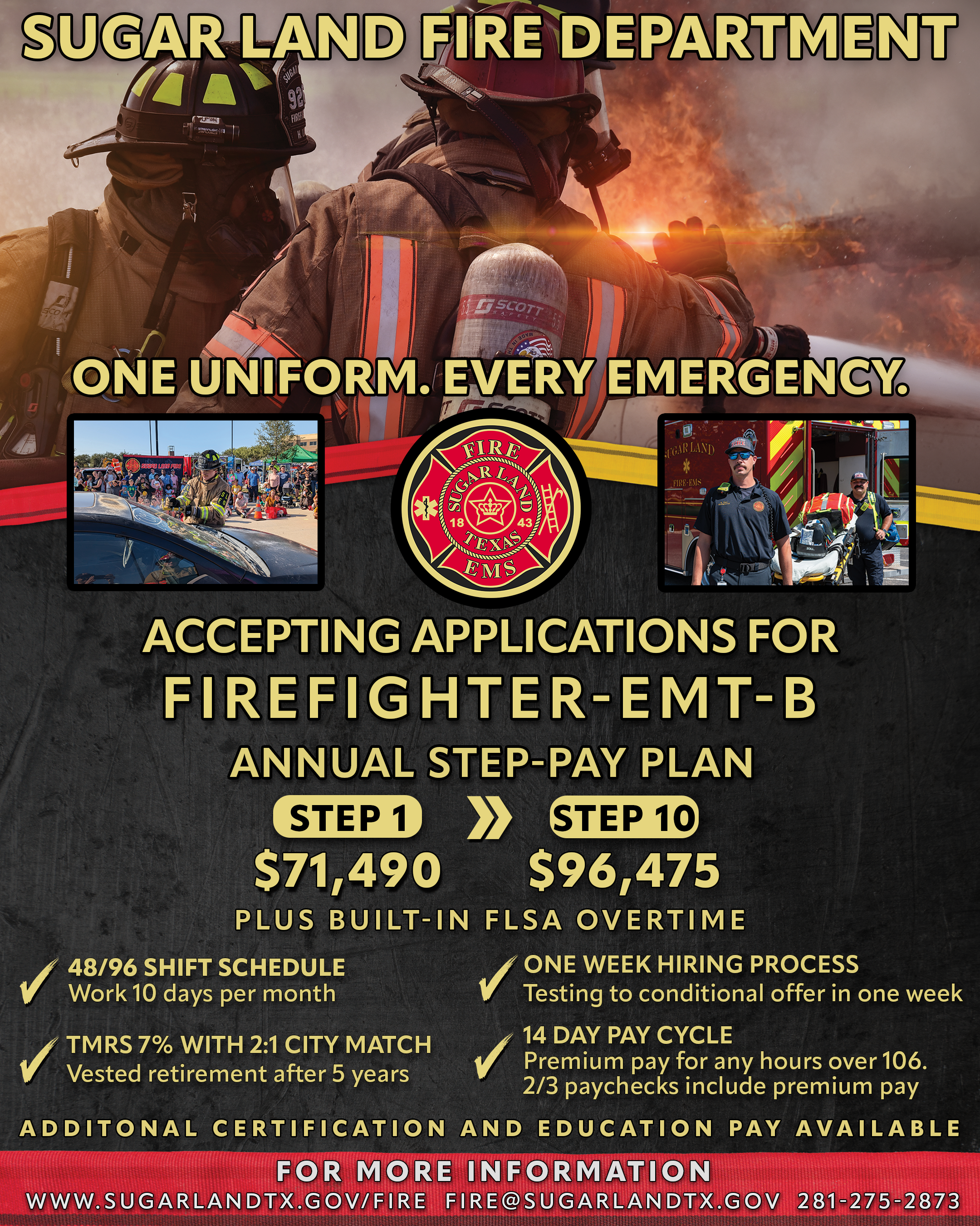 Accepting Applications for Firefighter-EMT-B