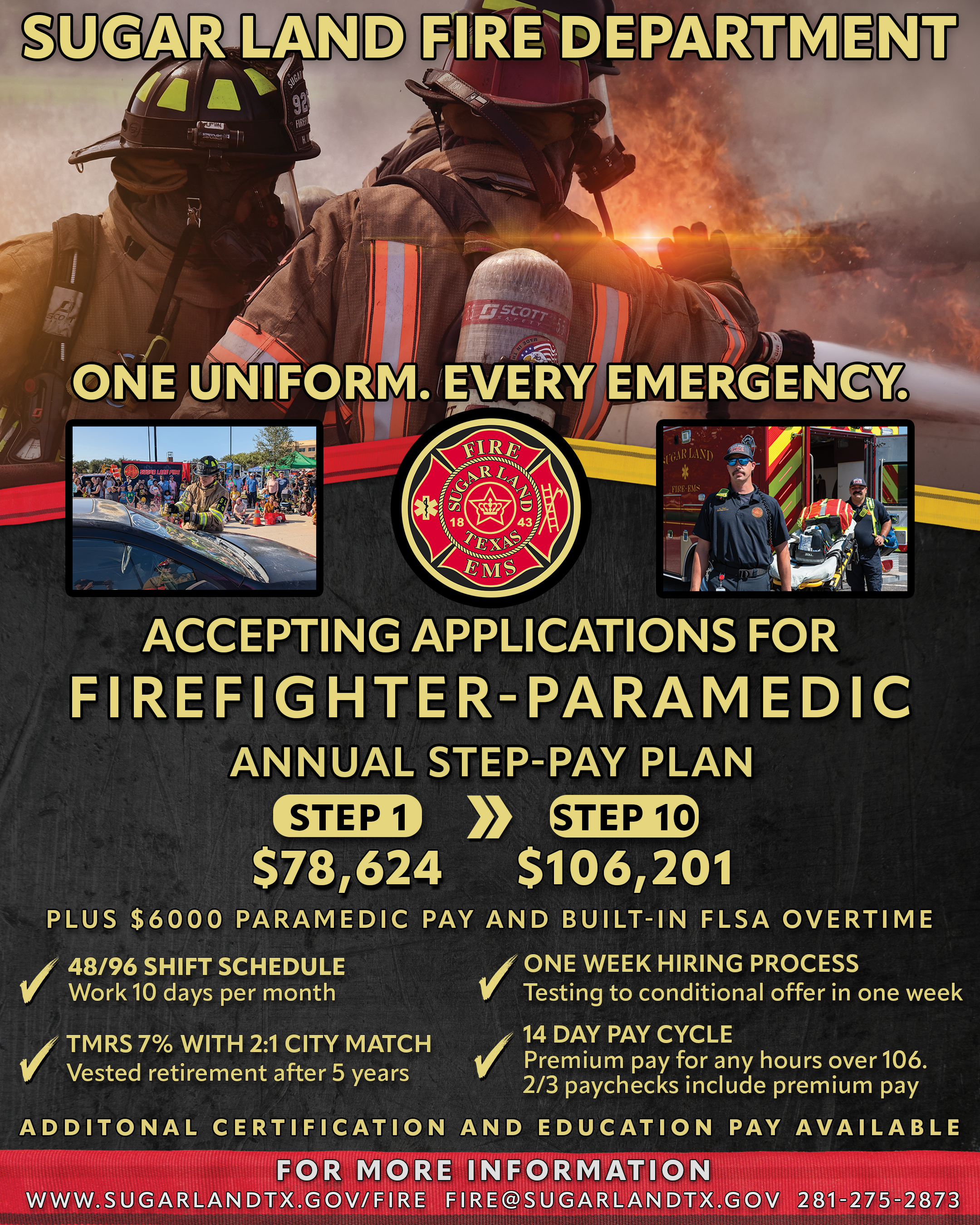 Accepting Applications for Firefighter-Paramedic