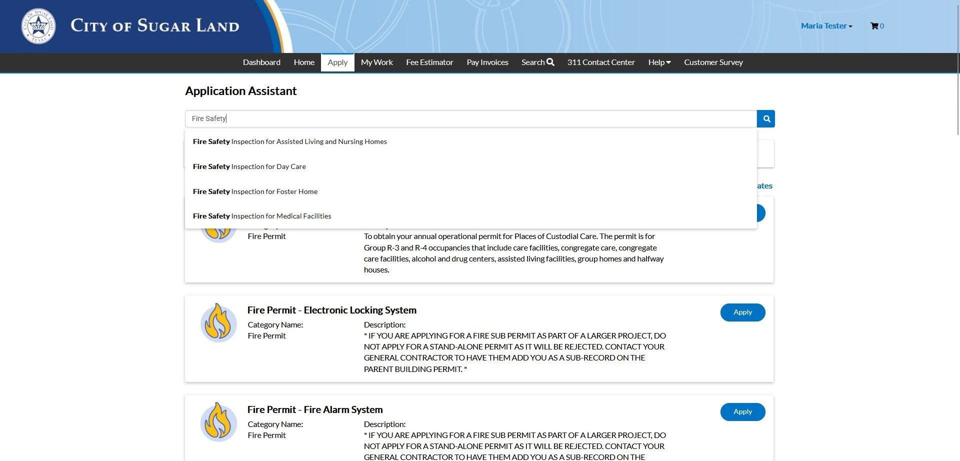 Search box enter fire safety.