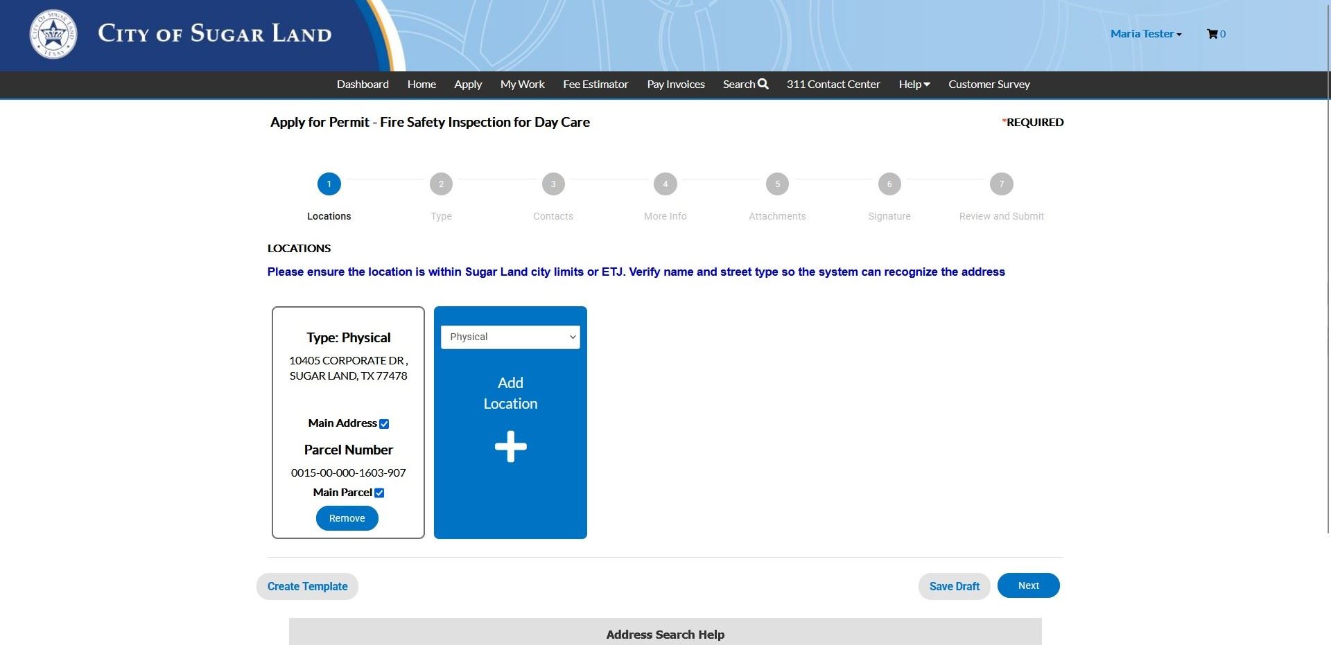 Type numerical address in search bar.