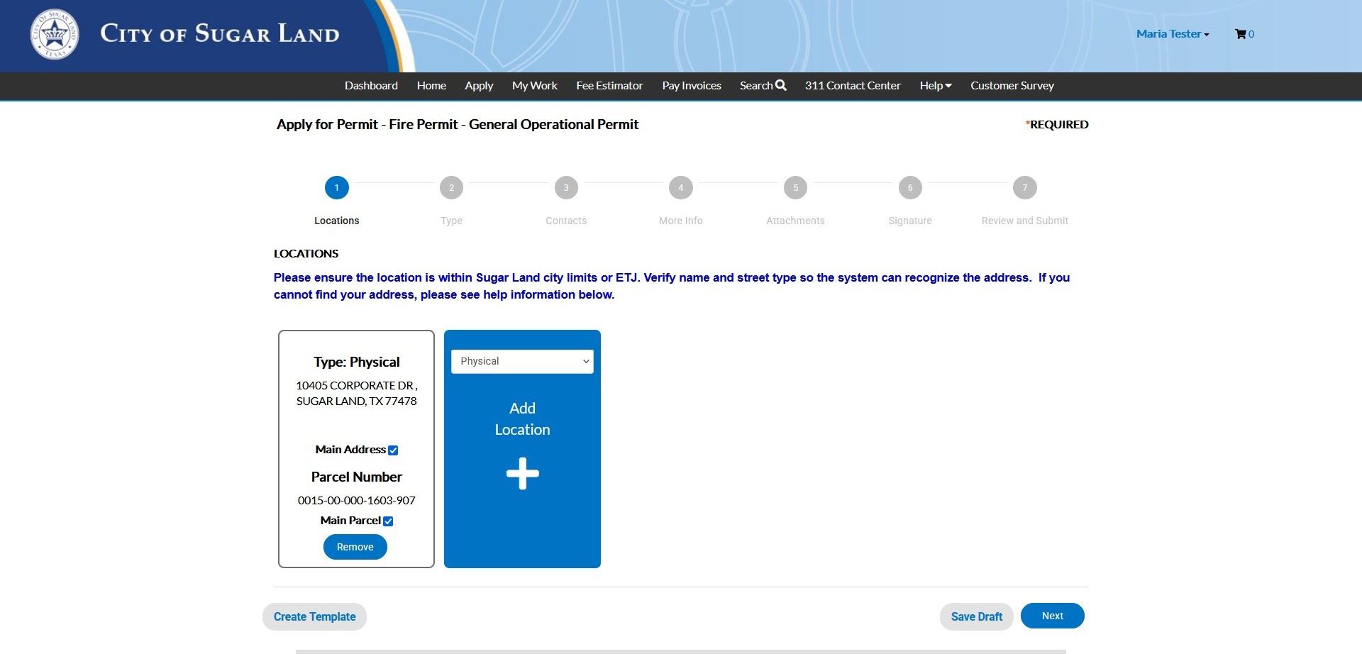 Type numerical address in search bar.