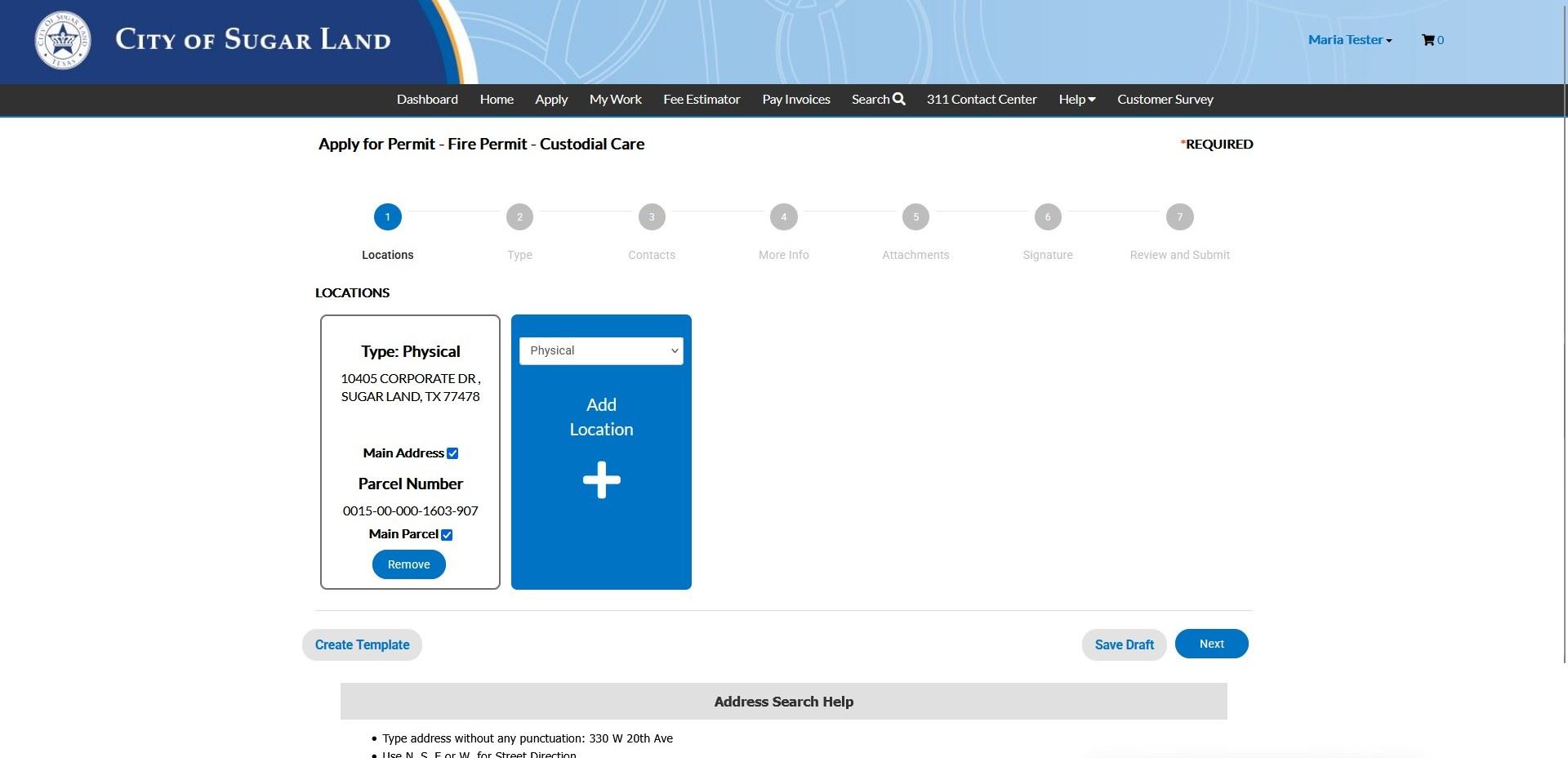 Type numerical address in search bar.