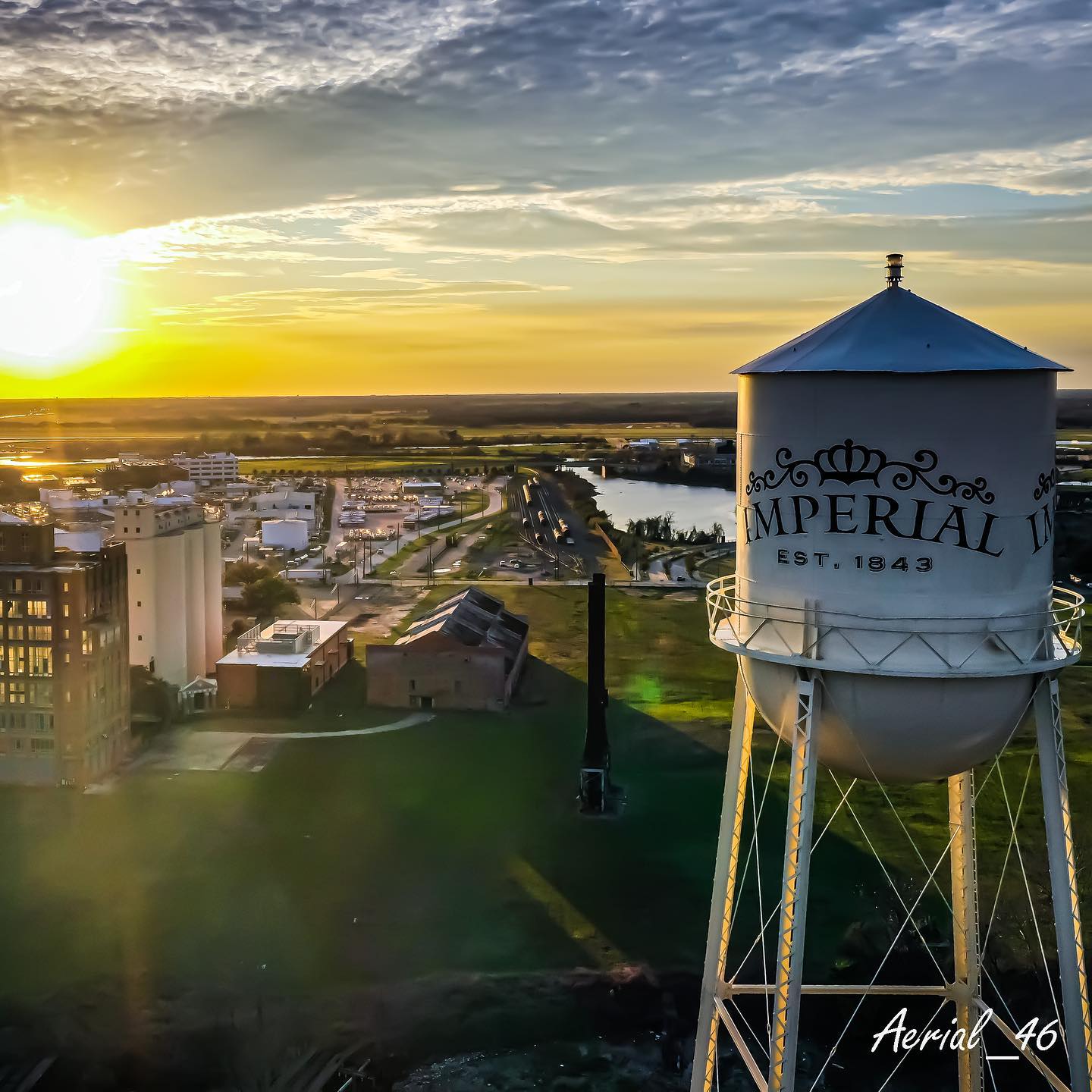 aerial view of imperial water tower