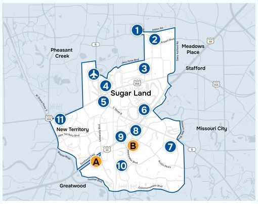 Sugar Land On Demand_Service Zone Map_POIs