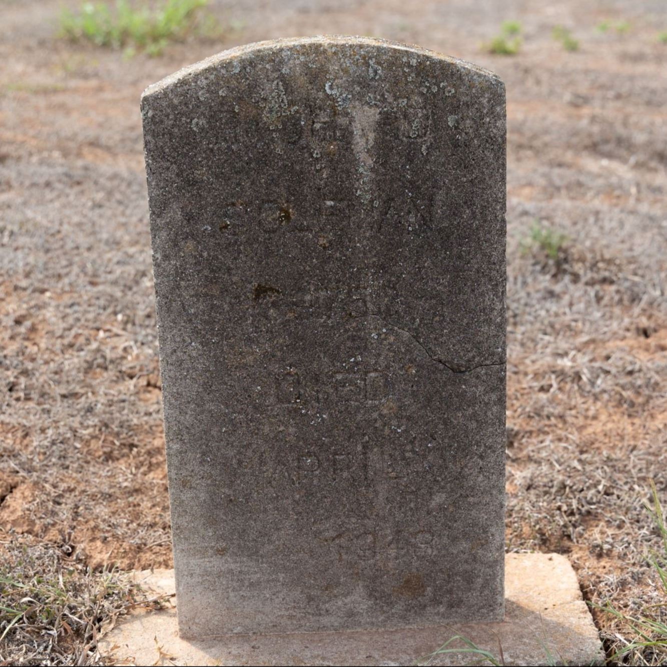 Pre-Restoration of Richard Henry Coleman's gravestone in 2023