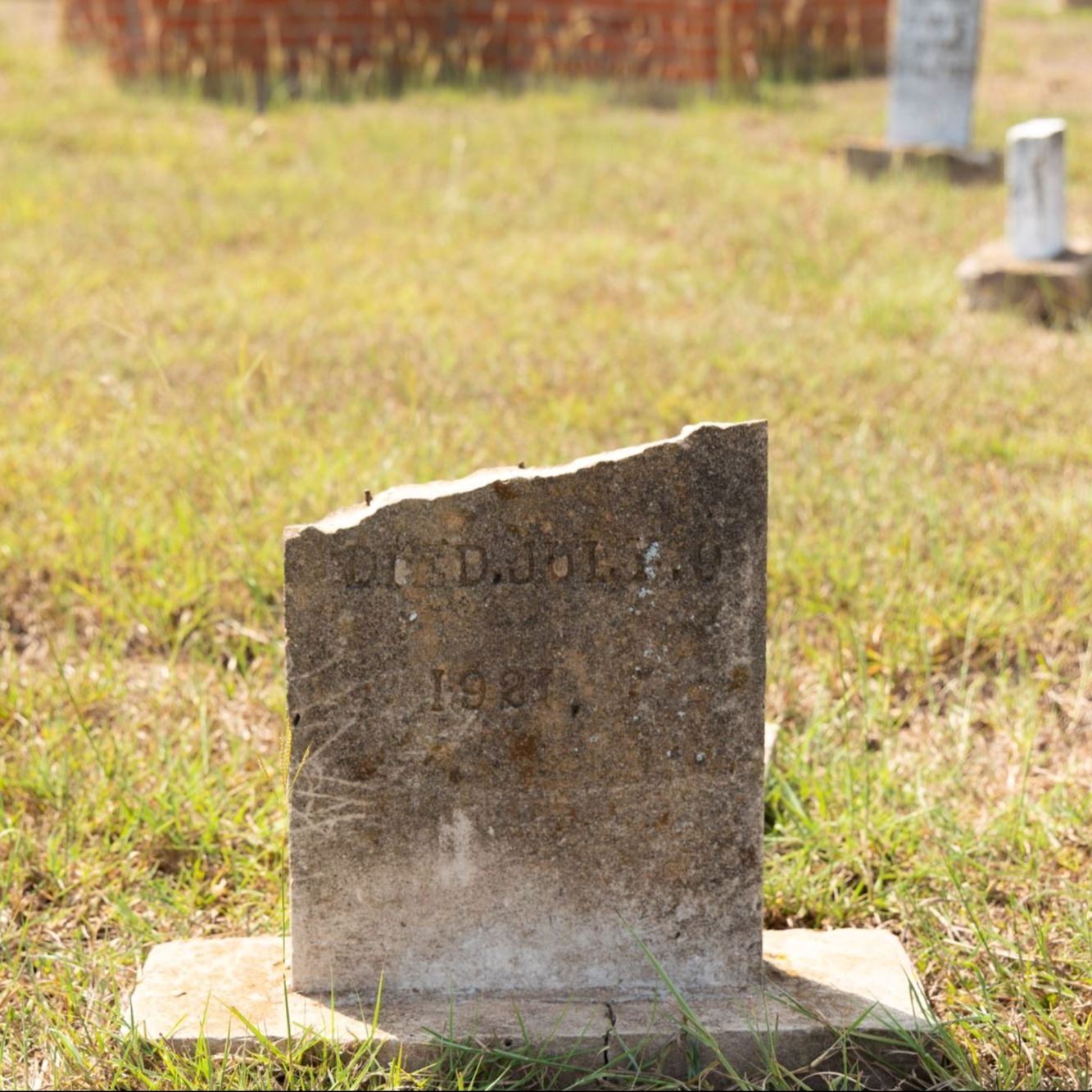 Pre-Restoration of Stanley Larson's gravestone in 2023