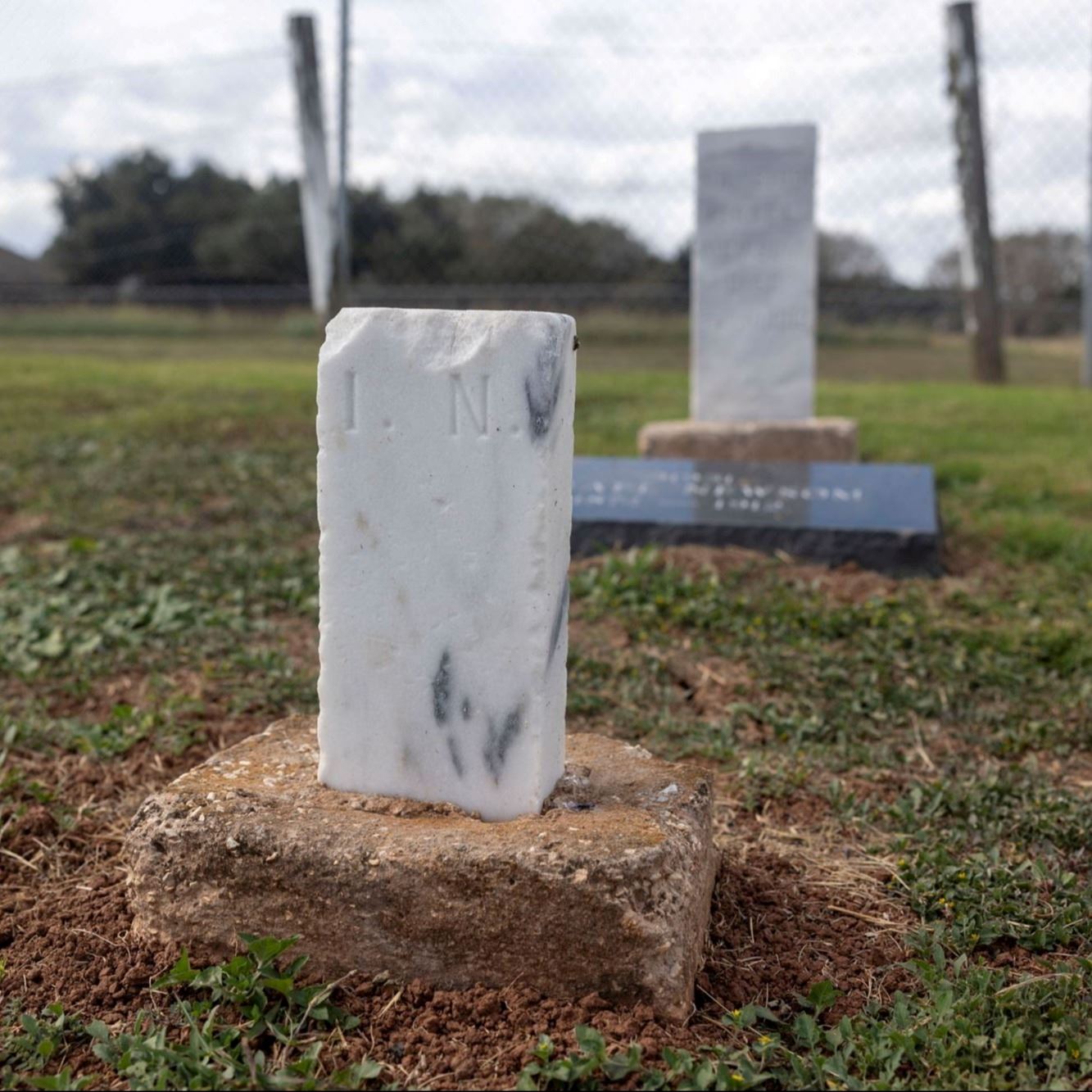 Post-Restoration of Israel Newsom's footstone in 2023