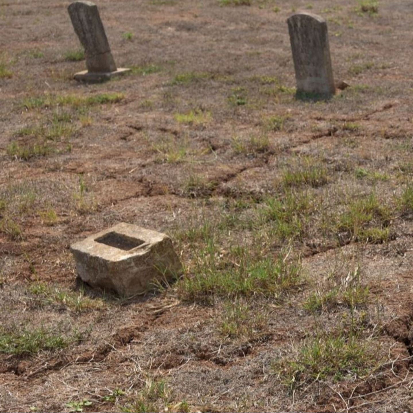 Pre-Restoration of Unknown (Grave 9) gravestone in 2023