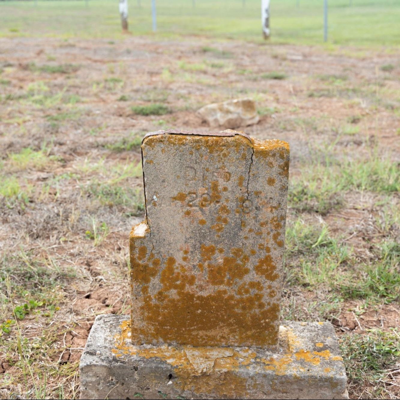 Pre-Restoration of Unknown/P. Wingate (Grave 22) gravestone in 2023