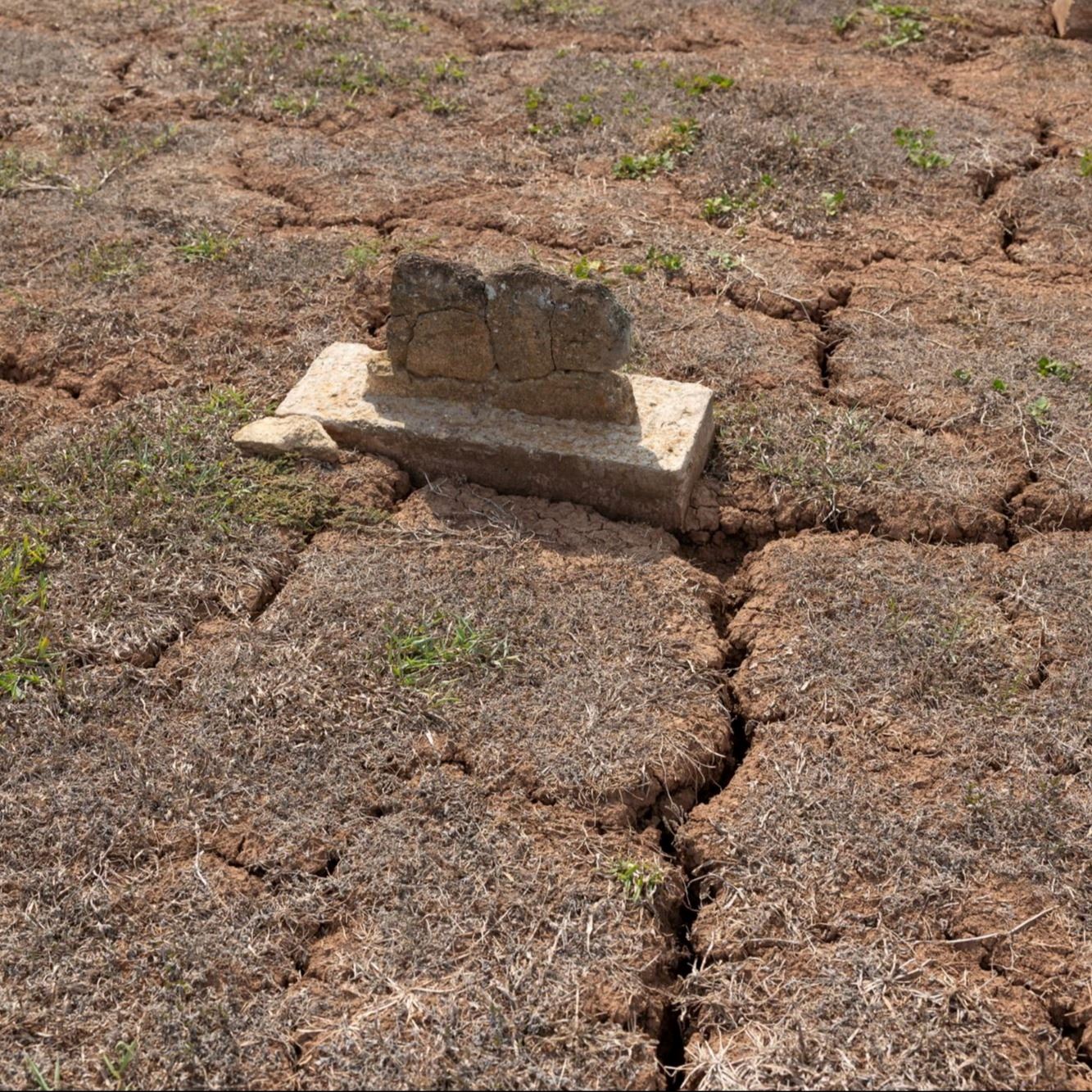 Pre-Restoration of Unknown (Grave 30) gravestone in 2023
